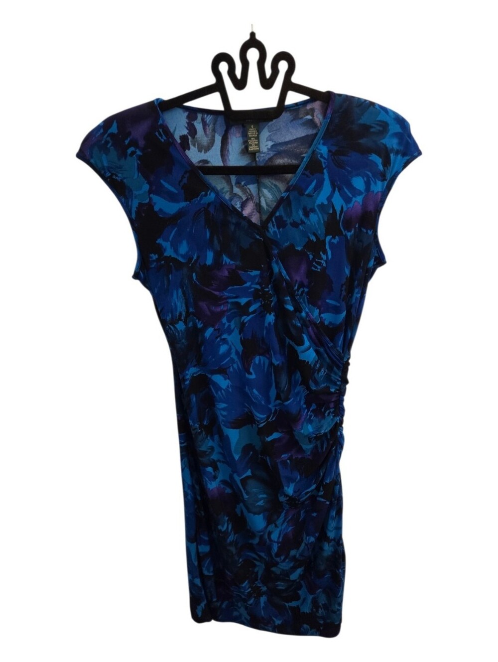 Vintage LAUREN Ralph Lauren Blue Splash Faux Wrap Dress Sz 6